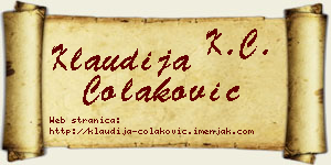 Klaudija Čolaković vizit kartica